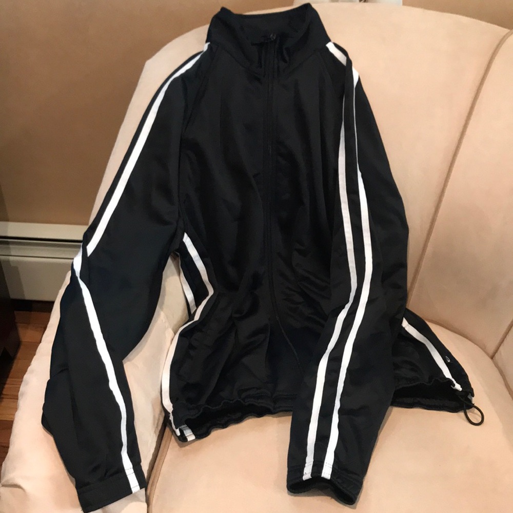 Black with white stripe tracksuit jacket